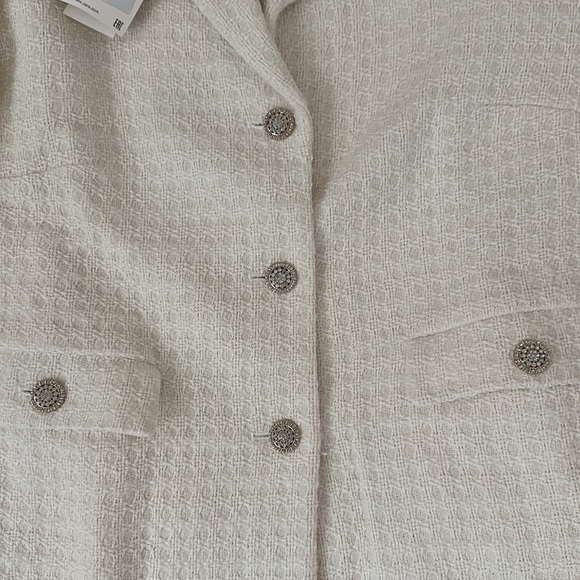 NWT ZARA Jewel button Tweed Blazer / Medium - Picture 3 of 3